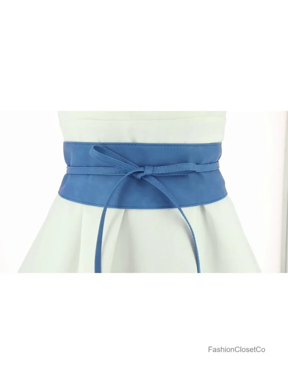 Women's Leatherette Obi Belt Lace-Up Waist Cincher Corset Wide Waistband